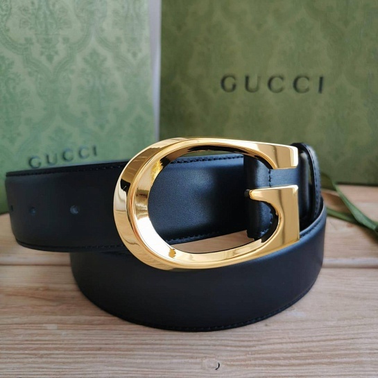 Кожаный ремень Gucci (длина 85 / 90 см) - Gold