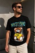 Мужская чёрная футболка Moschino Teddy Bear