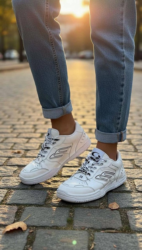 Женские кожаные кроссовки Balenciaga Hamptons Worn-Out premium