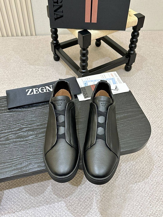 Мужские кроссовки Ermenegildo Zegna Triple Stitch - Black