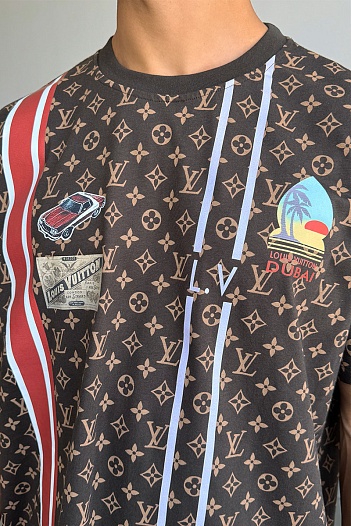 Мужская футболка Louis Vuitton Monogram All-over "Dubai" - Brown   