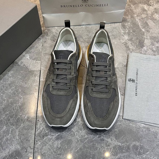 Мужские комбинированные кроссовки Brunello Cucinelli