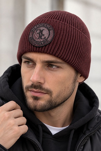 Бордовая шапка Billionaire logo-patch   