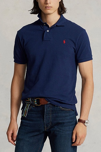 Мужское тёмно-синее поло Polo Ralph Lauren classic   