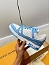 Женские кожаные кроссовки Louis Vuitton Trainer Monogram - White / Blue
