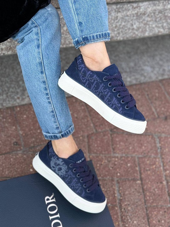 Женские комбинированные кроссовки Dior - Navy