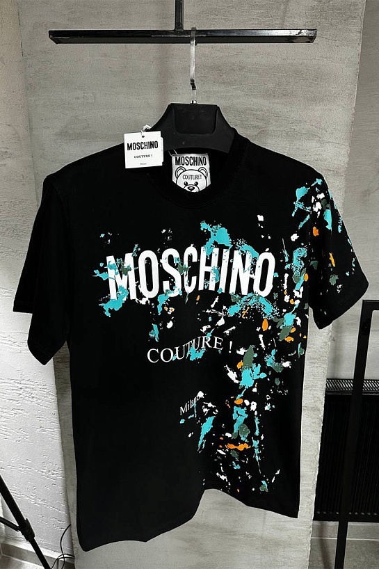 Футболка чёрного цвета Moschino paint-splattered