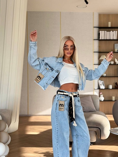 Женская джинсовая куртка MIU MIU premium   