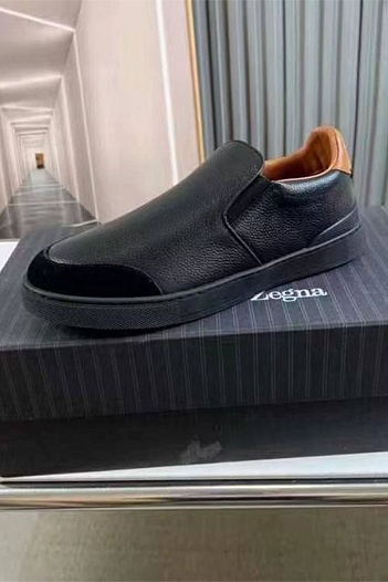 Мужские кожаные слипоны Ermenegildo Zegna   