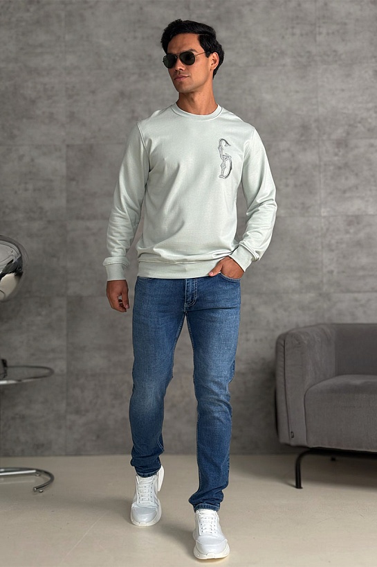 Мужские синие джинсы Dolce & Gabbana logo-plaque