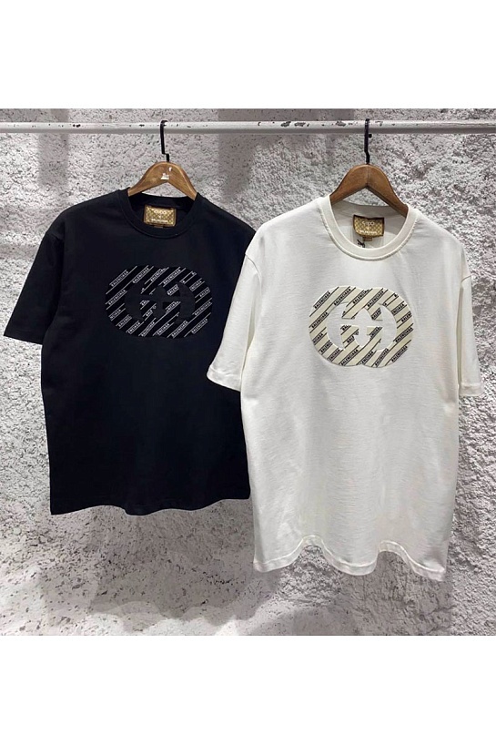Белая оверсайз футболка Gucci x Balenciaga Collaboration