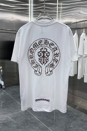 Белая оверсайз футболка Chrome Hearts Premium   