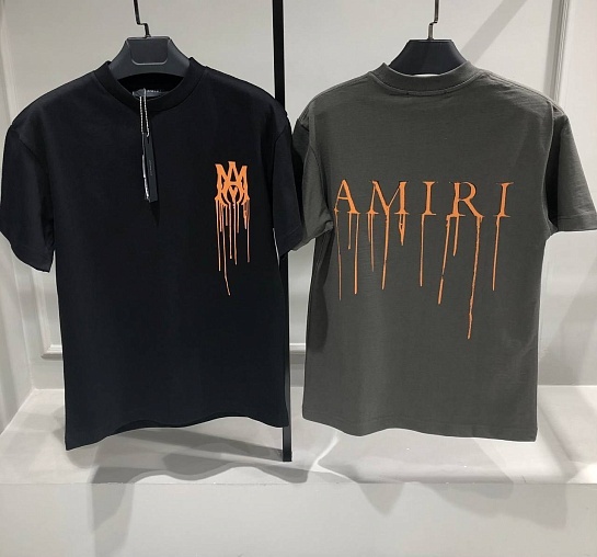Мужская футболка Amiri Spray Paint Ma Tee - Grey