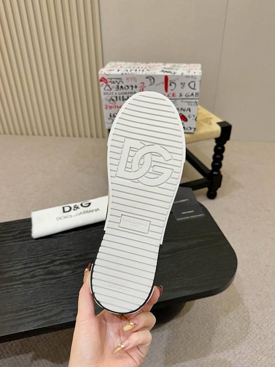 Кожаные кроссовки Dolce & Gabbana Portofino - Black