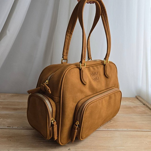 Замшевая сумка MIU MIU 30x19 см - Beige   