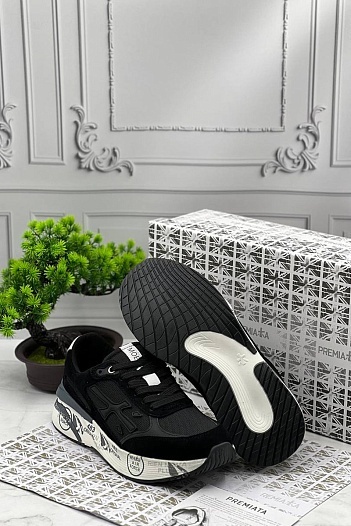 Мужские замшевые кроссовки Premiata Moe Run - Black   