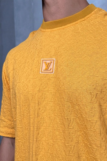 Жёлтая оверсайз футболка Louis Vuitton Monogram all-over   