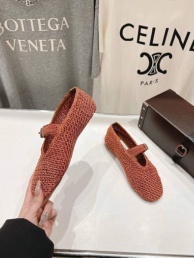 Женские плетёные балетки ALaia Premium - Red   
