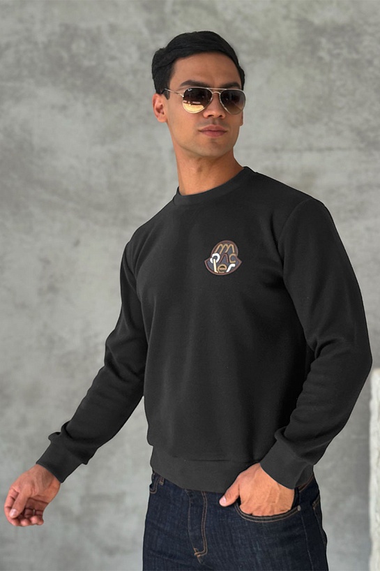 Мужской свитшот Moncler logo-patch - Grey