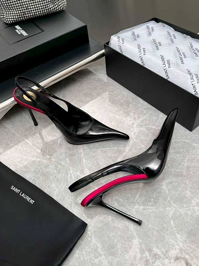 Женские кожаные туфли на каблуке Yves Saint Laurent premium   