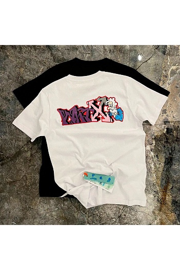 Белая оверсайз футболка Off-White wizard-print   