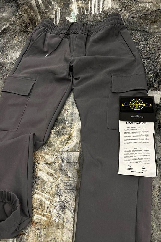 Мужские серые штаны Stone Island compass-patch