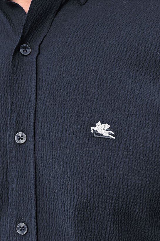 Мужская тёмно-синяя рубашка Etro Pegasus logo