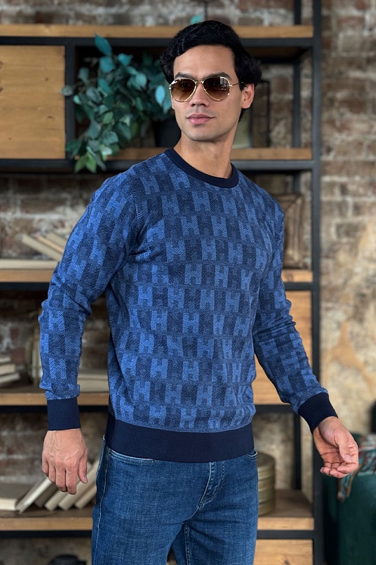 Мужская кофта Hermes синего цвета