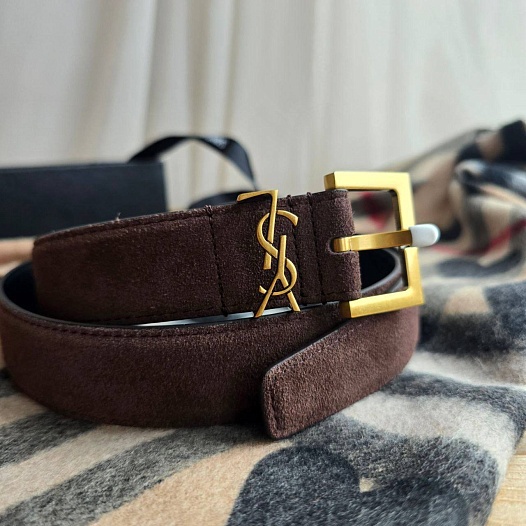 Замшевый ремень Yves Saint Laurent   