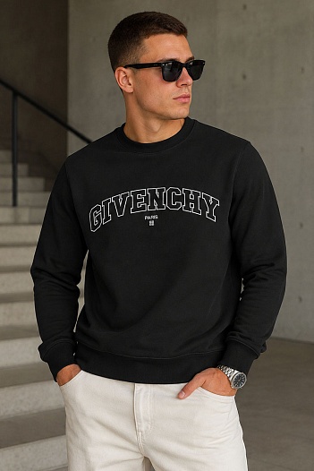 Чёрный свитшот Givenchy College logo-embroidered   