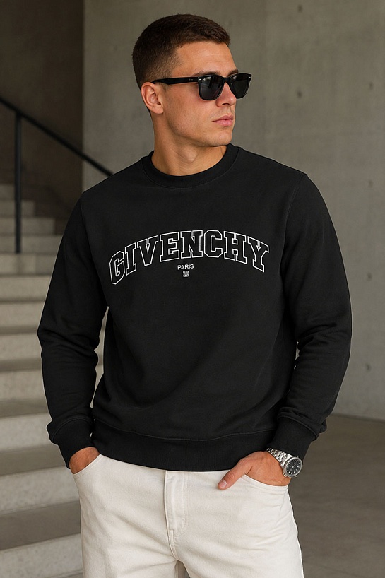 Чёрный свитшот Givenchy College logo-embroidered