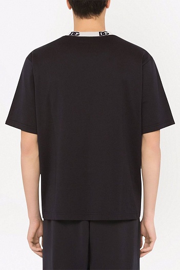 Чёрная оверсайз футболка Dolce&Gabbana logo-print   