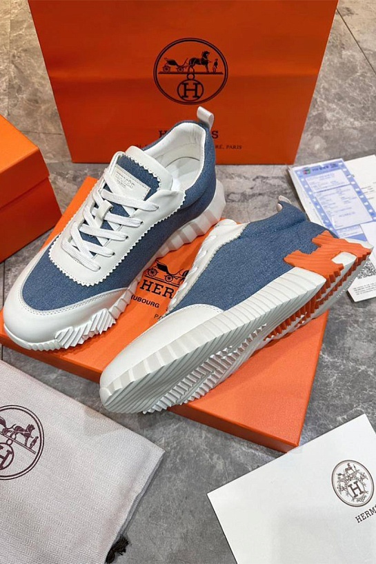 Мужские кроссовки Hermes Bouncing - White / Blue