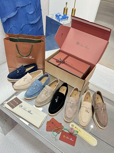 Женские замшевые лоферы Loro Piana Summer Charms Walk premium   