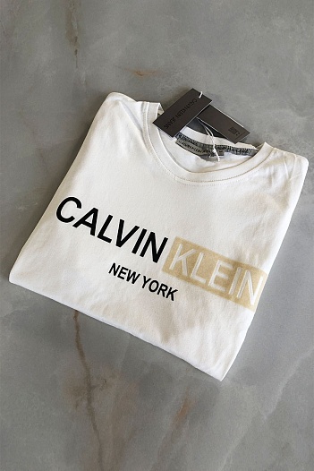 Мужская белая футболка Calvin Klein New York   