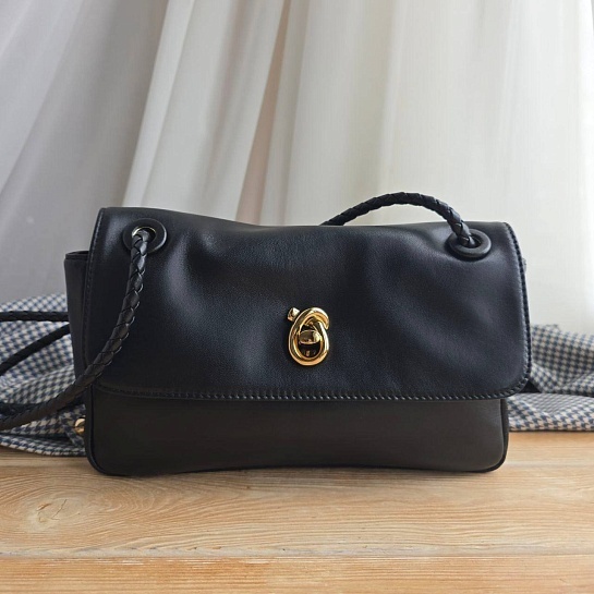 Кожаная сумка Bottega Veneta Madison 29x17 см - Black