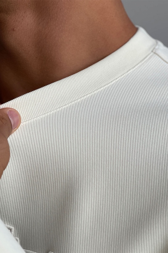 Мужской белый свитшот Prada logo-embroidered