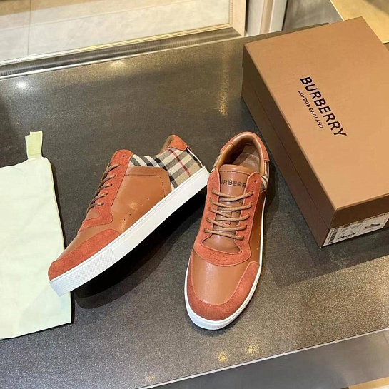 Комбинированные кроссовки Burberry Vintage Check