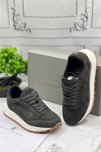 Мужские замшевые кроссовки Brunello Cucinelli   