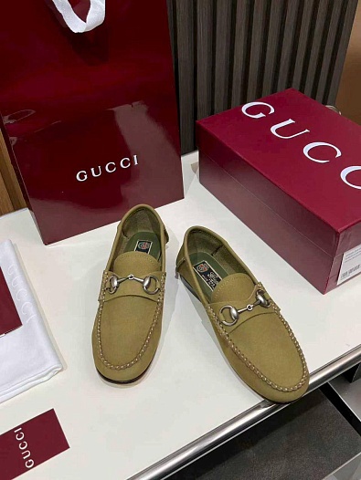 Женские замшевые лоферы Gucci GG premium   