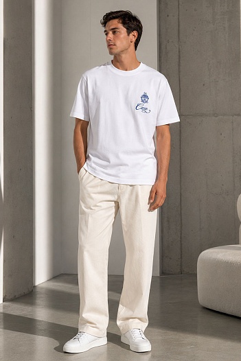 Белая футболка Casablanca Embleme de Caza logo-print   