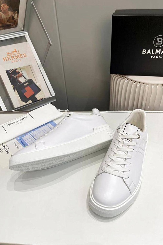 Мужские кожаные кроссовки Balmain B-Court