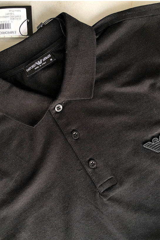 Чёрное мужское поло Emporio Armani 7