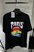 Мужская чёрная футболка Balenciaga Paris Tropical
