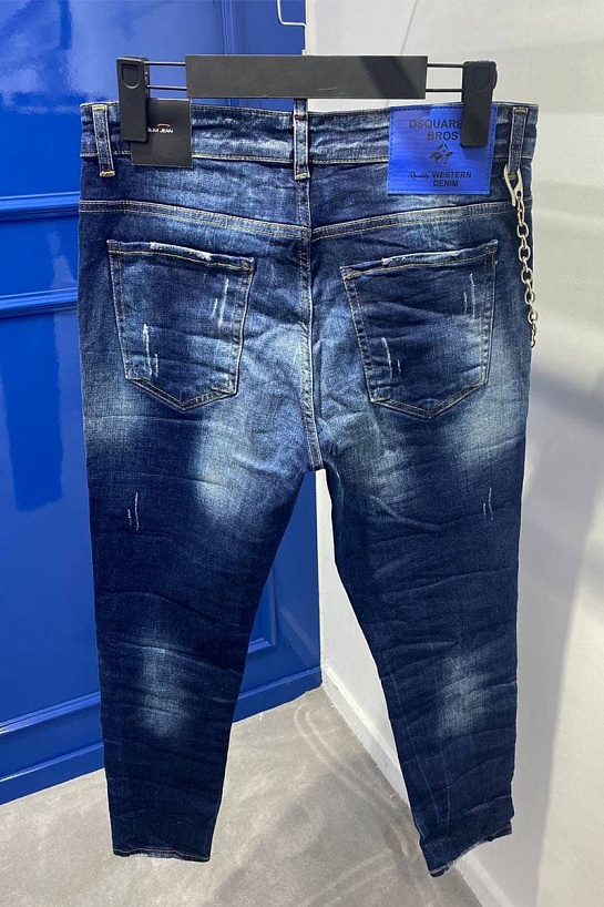 Мужские синие джинсы Dsquared2 x Ibrahimovic "ICON"