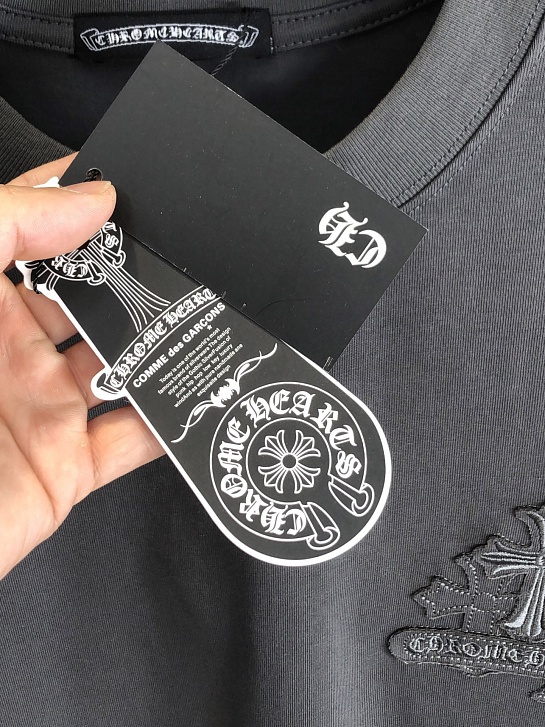 Серая оверсайз футболка Chrome Hearts Premium
