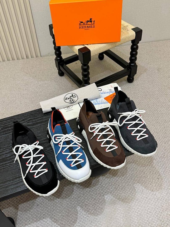 Текстильные кроссовки Hermes lift slip-on