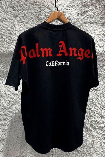 Чёрная оверсайз футболка Palm Angels logo-print   