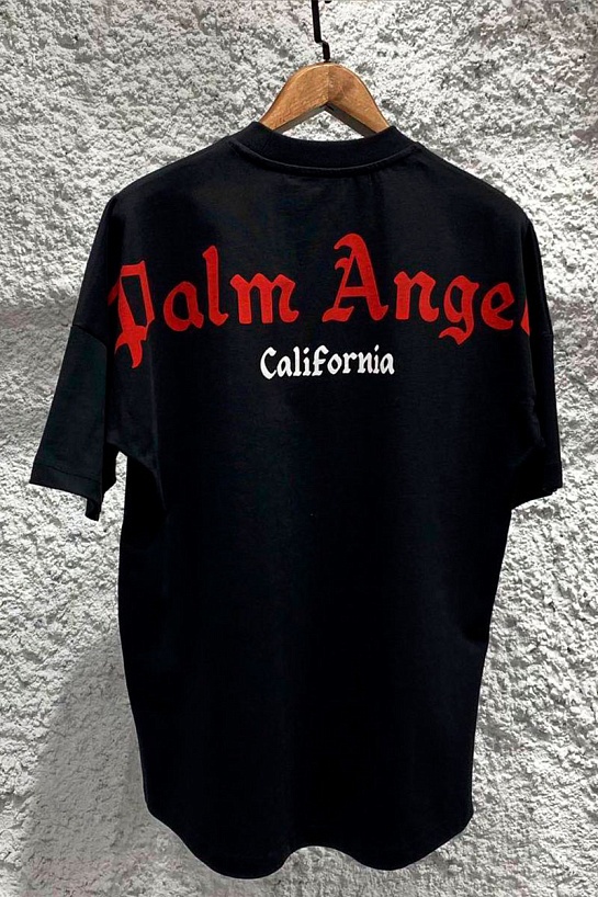 Чёрная оверсайз футболка Palm Angels logo-print