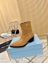 Женские замшевые сапоги Prada premium - Beige